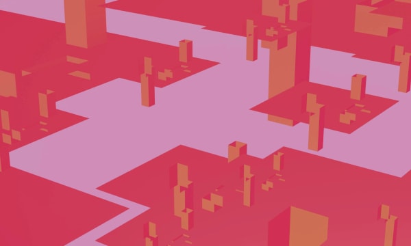 Digital art of cubes &amp; squares.