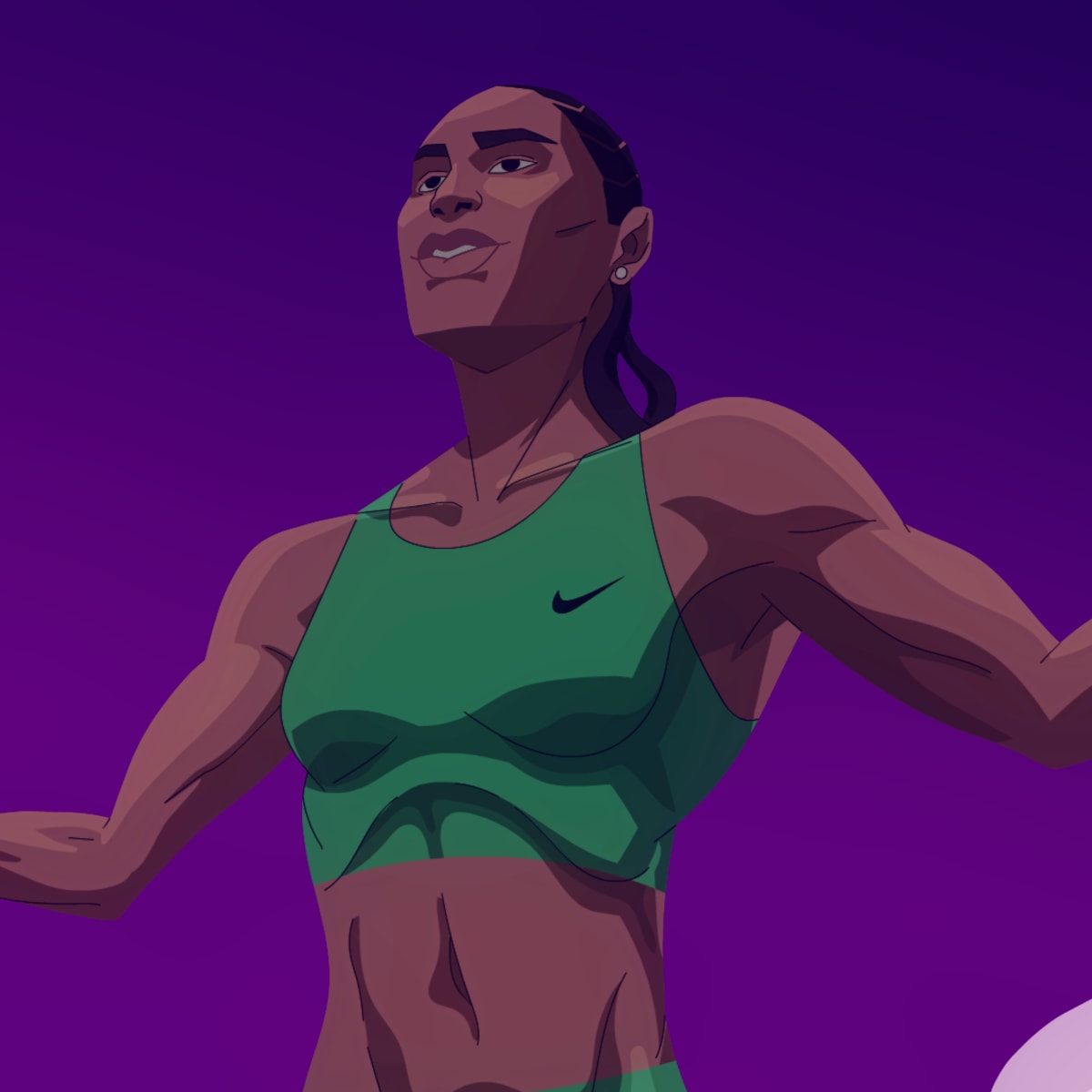 Woman athlete for Nike painted in comic style