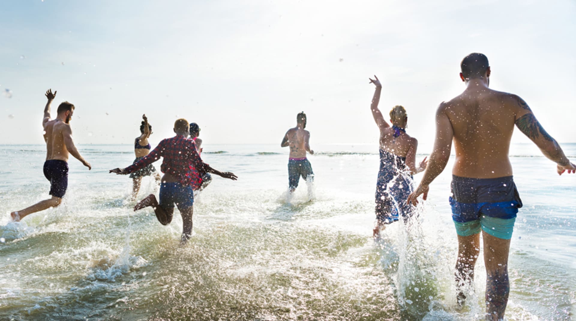 people having fun bathing