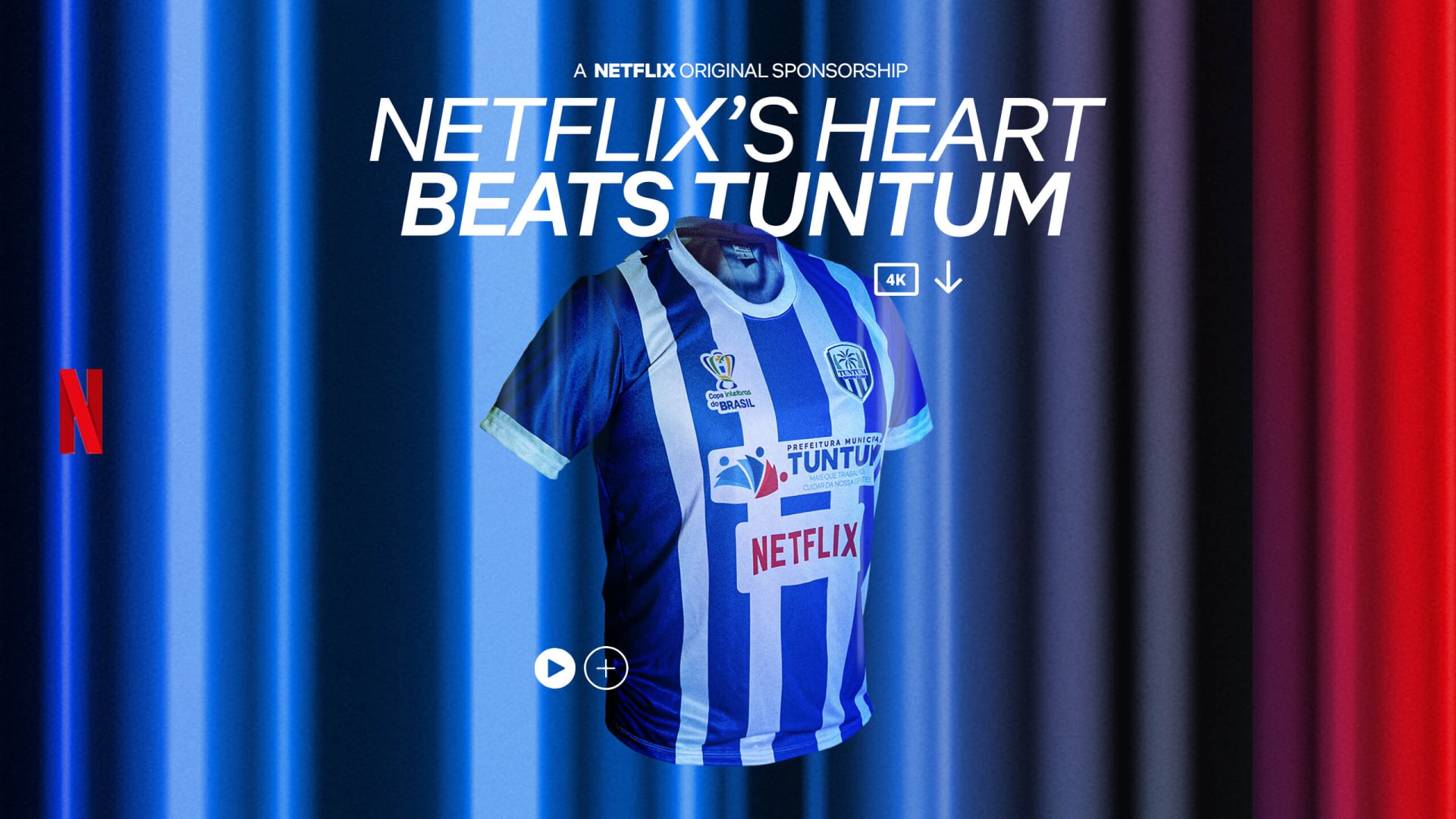 Netflix TV show with blue striped football jersey