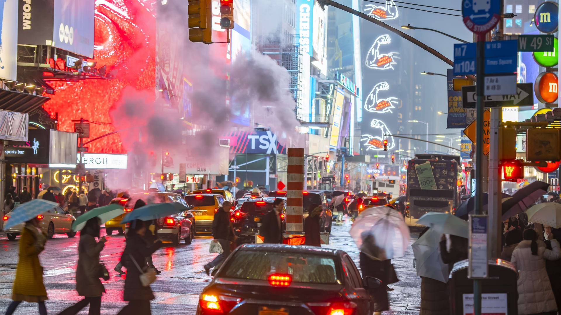 People walking in a busy street