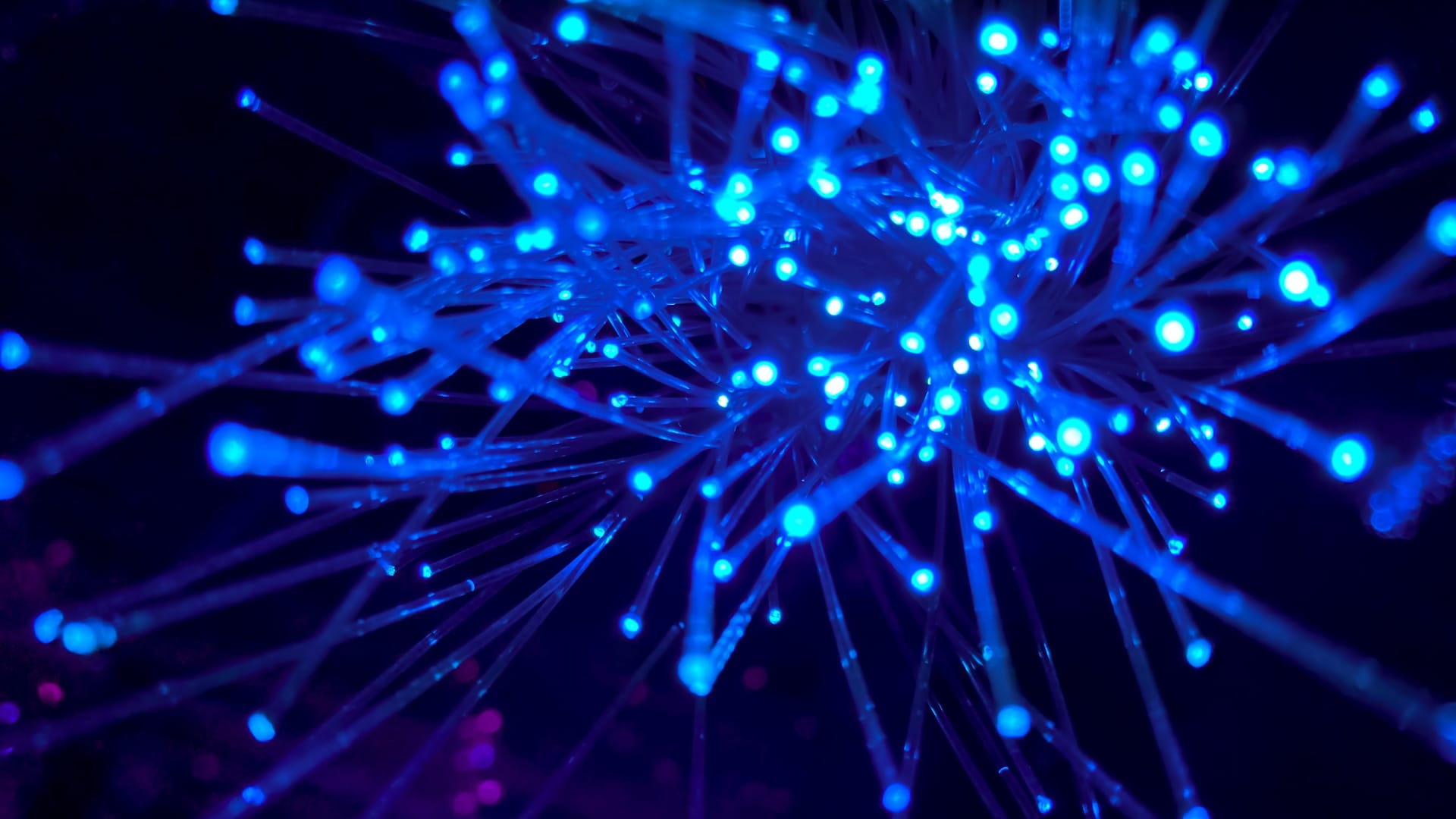 Blue lights on a dark blue screen