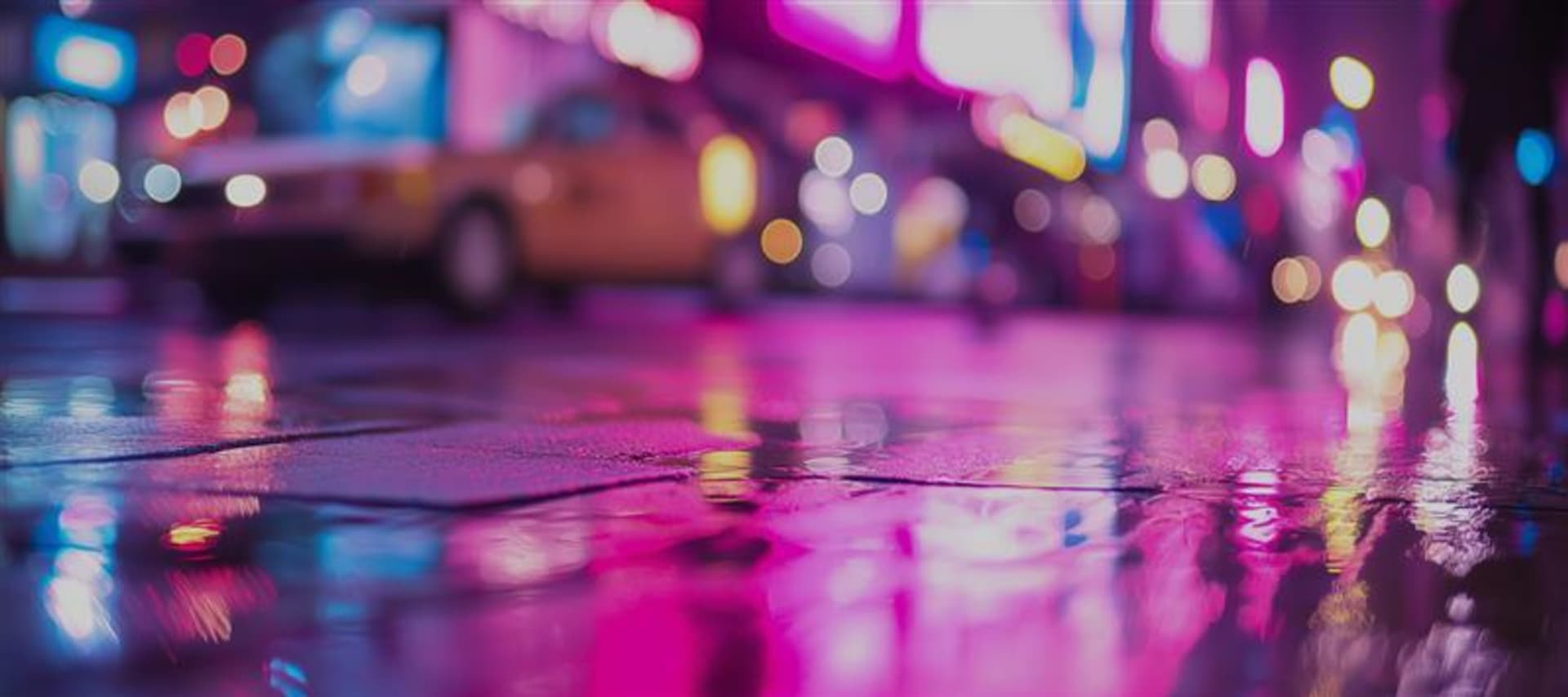 Hero image bright lights road