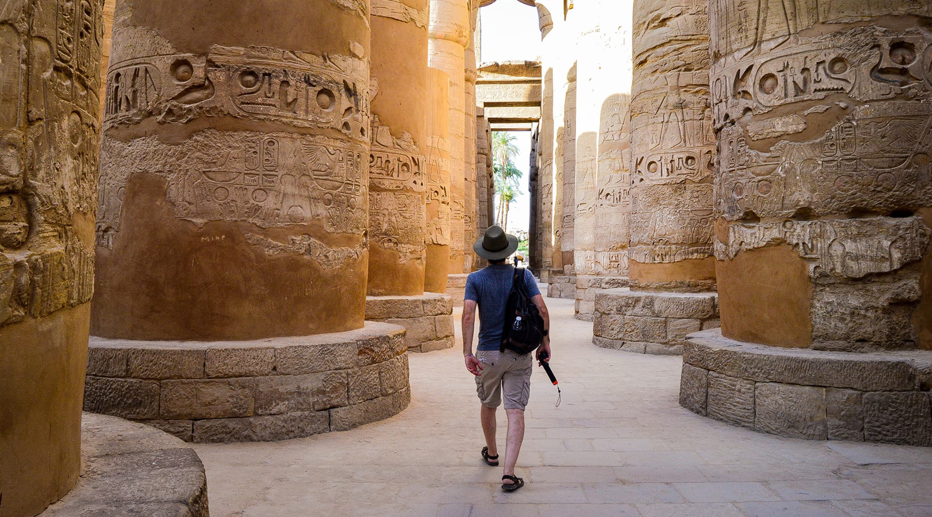 HERO A young man walking in a egyptian temple Courtesy of Wirestock