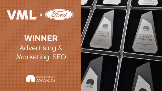 Web Excellence Awards Honor VML and Ford for SEO Achievement Graphic