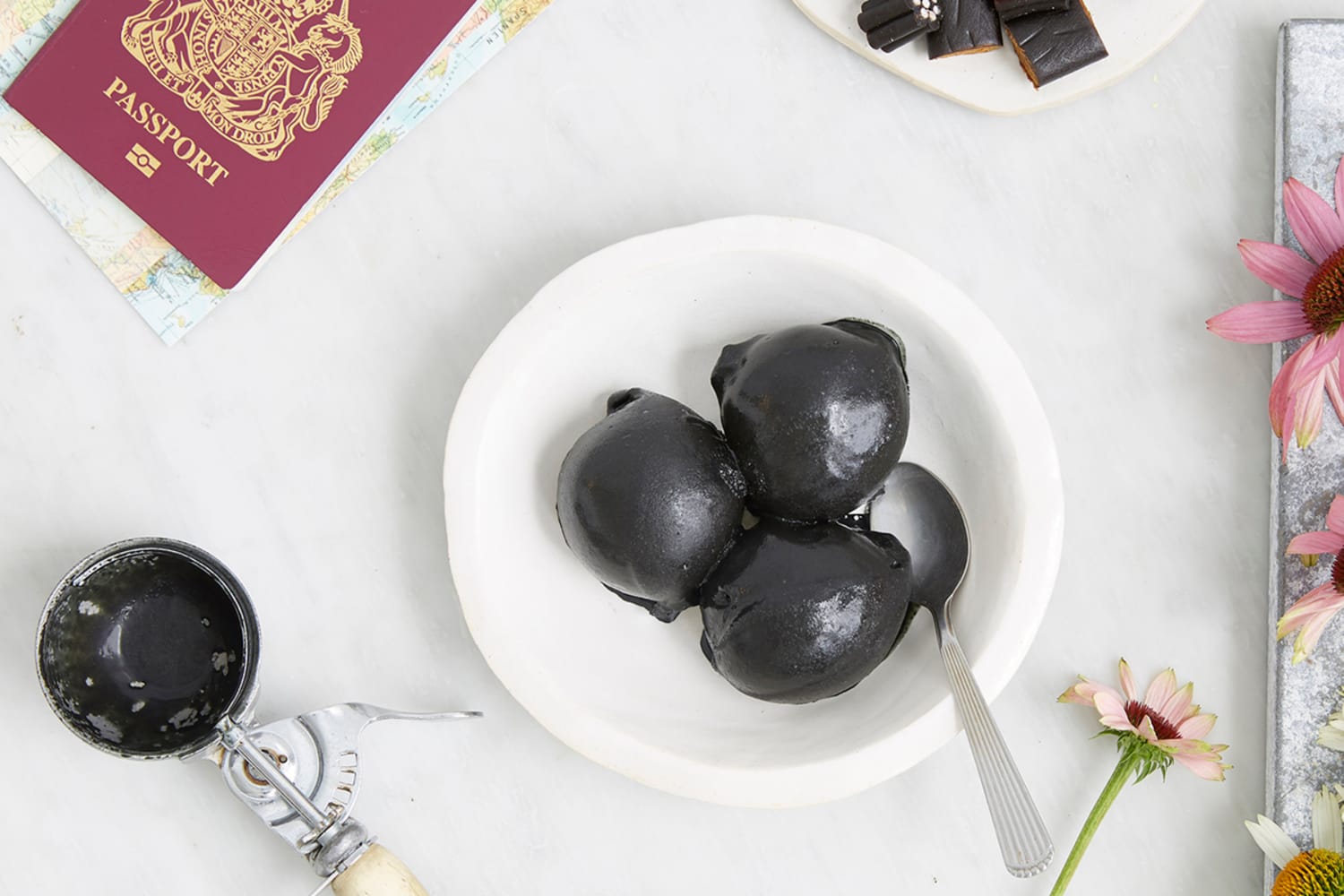 Echinacea and licorice ice cream from Monarch Airlines Mood Food in flight meal