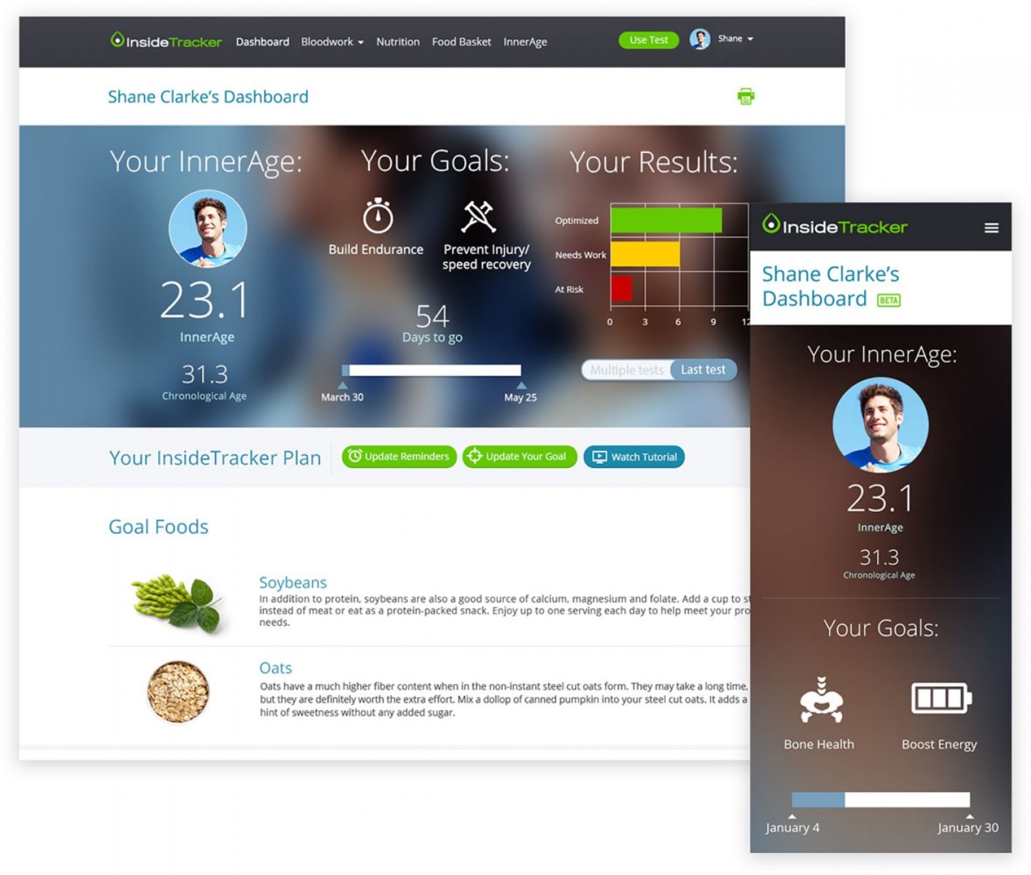 Web insidetrackerdashboard screen