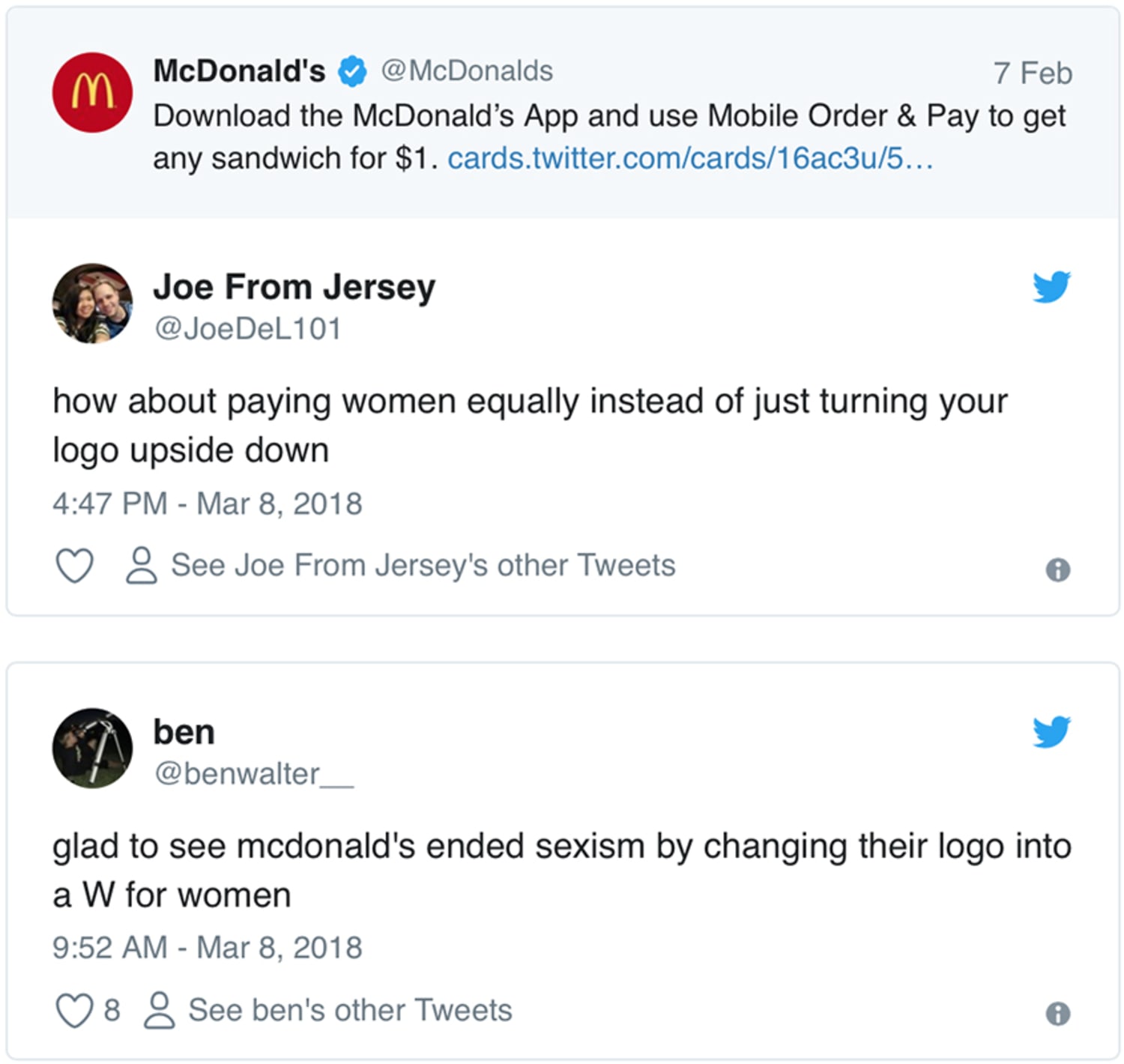 Mc Donalds backlash