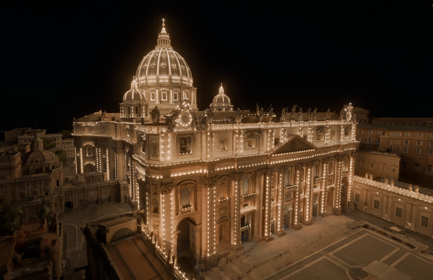 AI generated image artistic st peters basilica at night 4