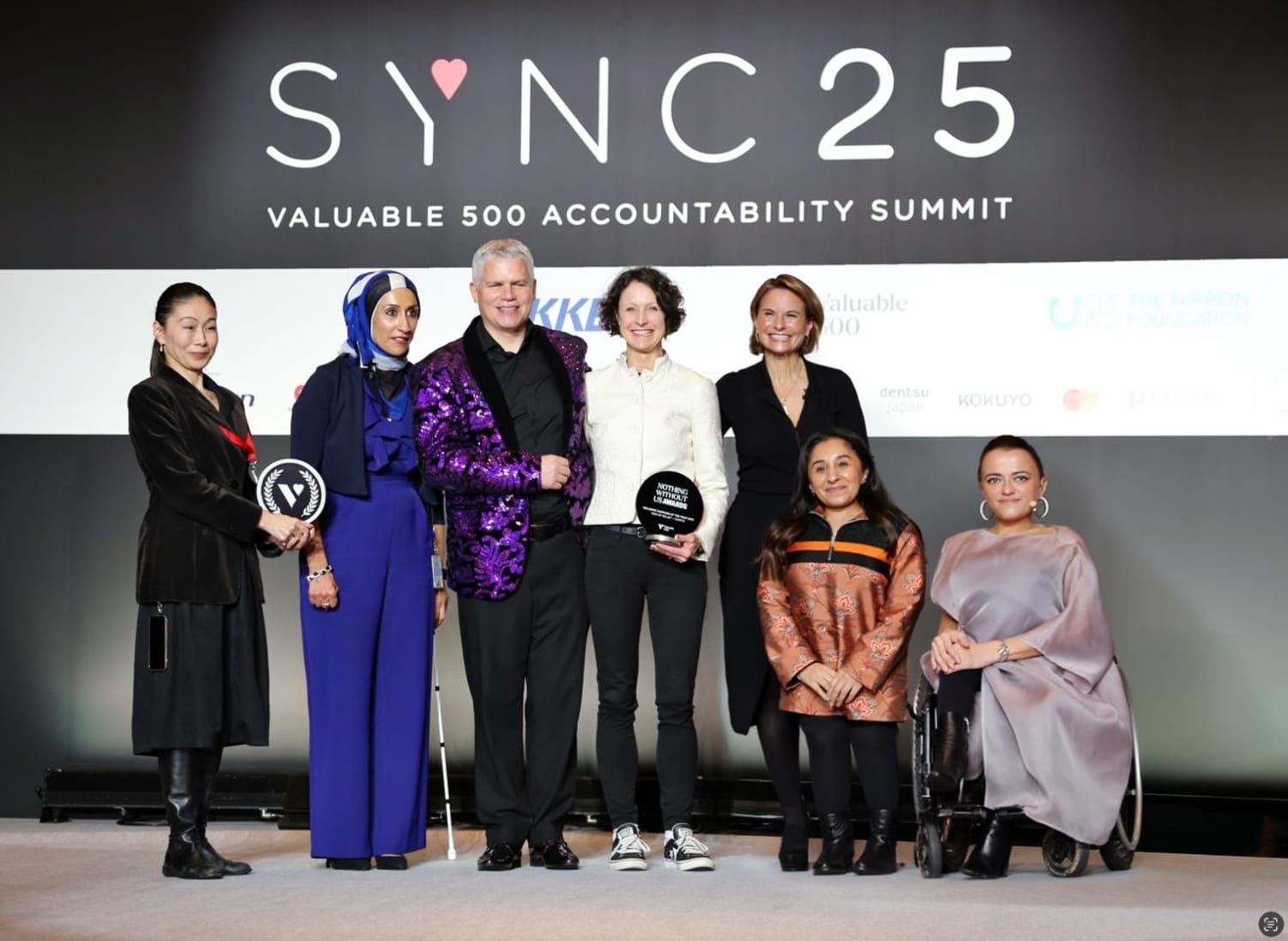 Recognition Nothing Without Us Awards Photos of VML Tokyo CEO Asuka Yakota accepting on behalf of Josh