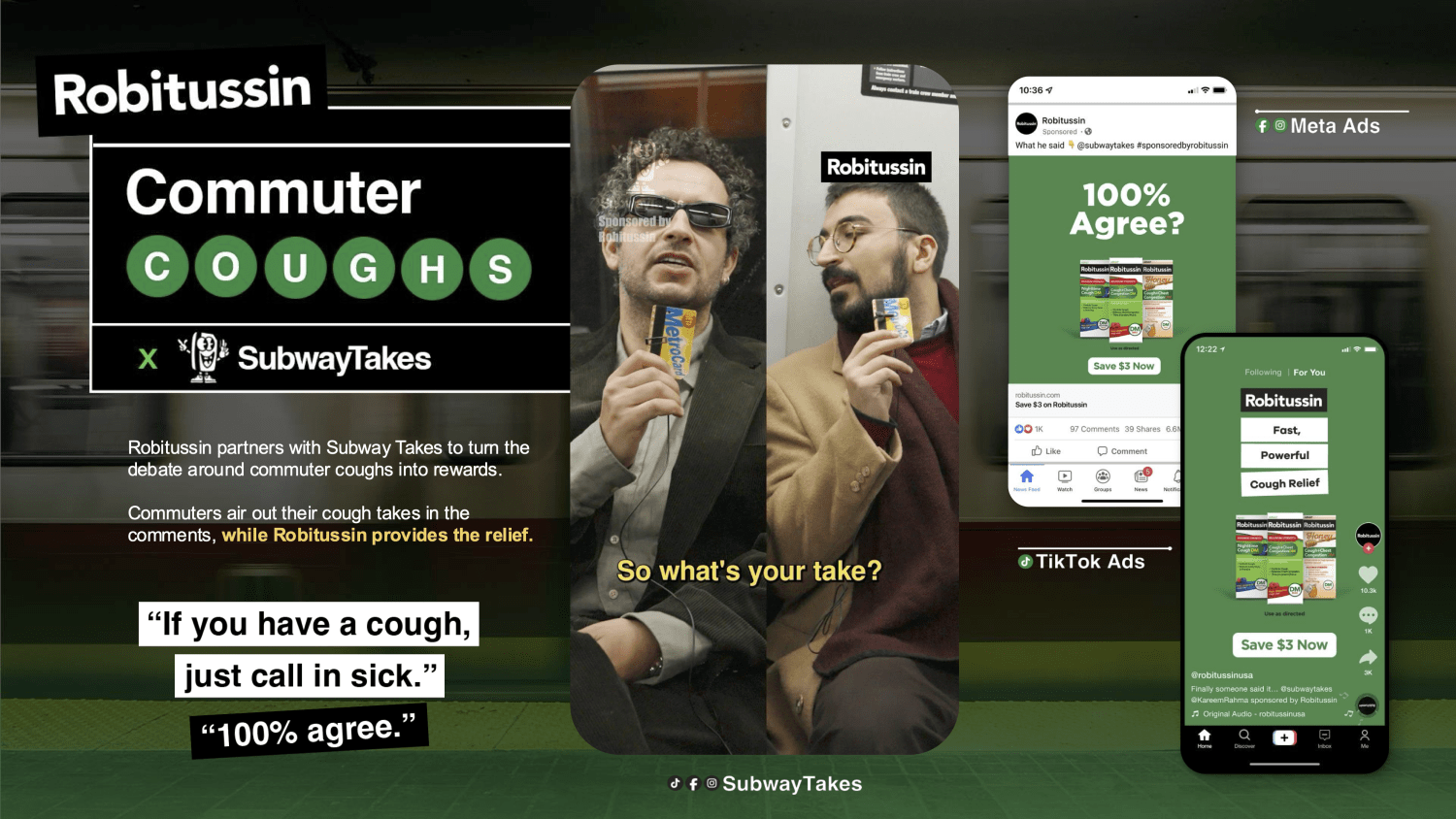 VML and Robitussin Commuter Coughs campaign one pager