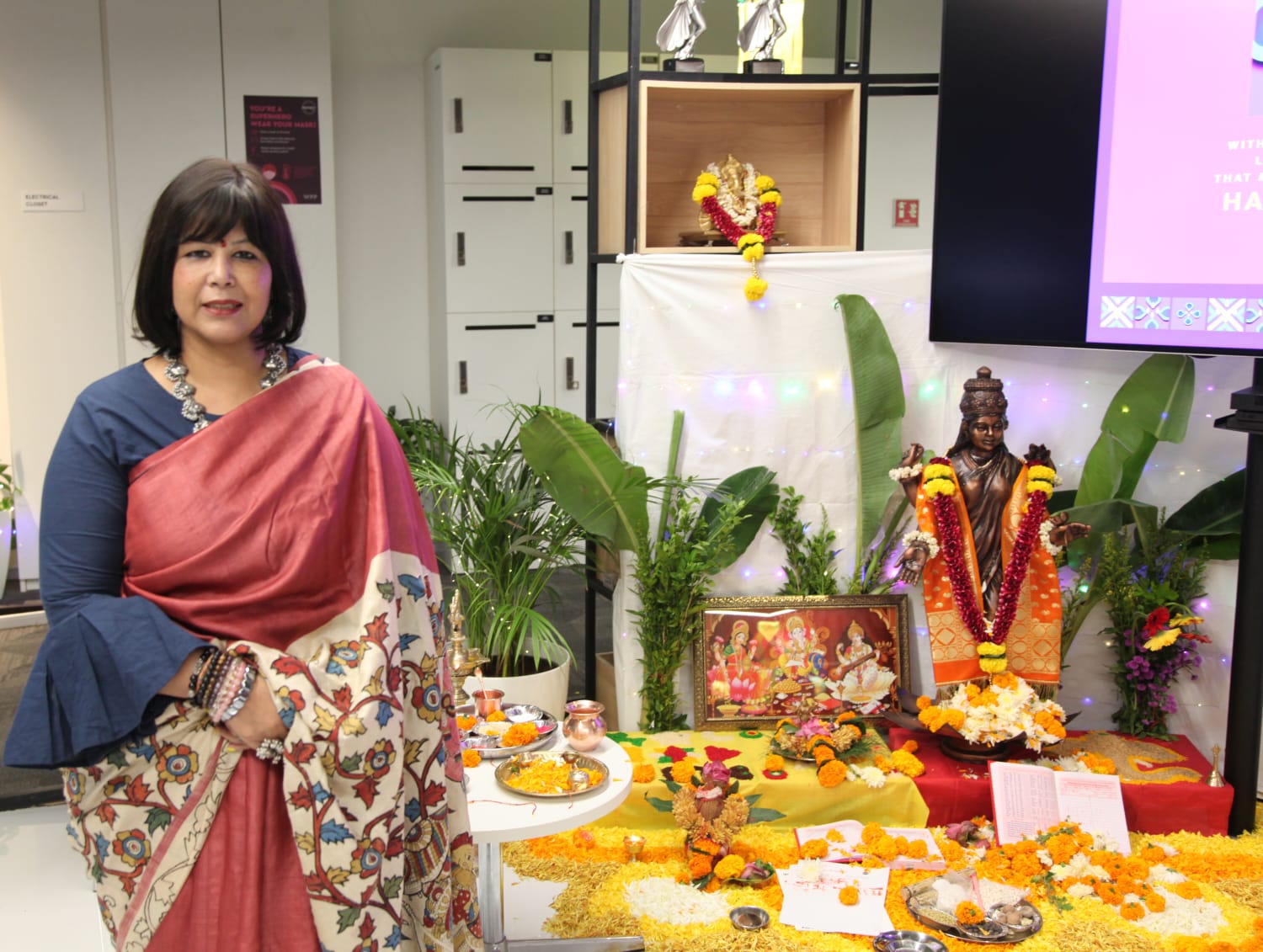 VML India CEO Babita Baruah celebrating Diwali with employees during the Diwali 2025 celebration event at the VML India office.