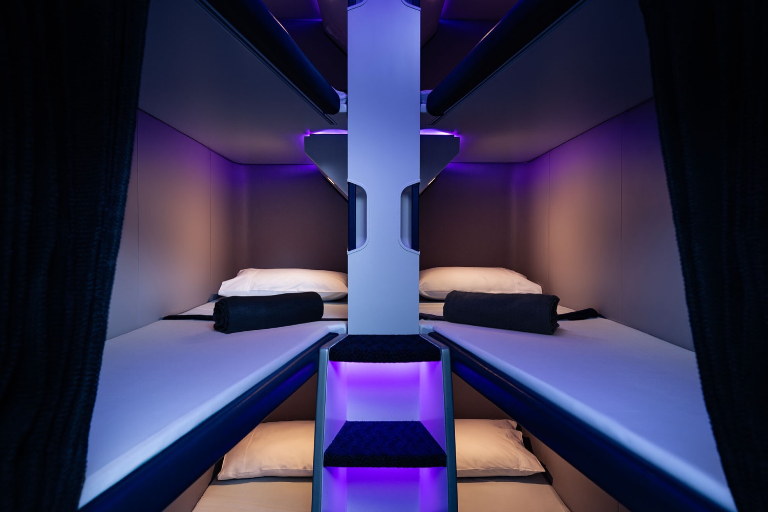 Air New Zealand offers Skynest, bunk-bed style sleeping pods available to economy passengers for bookable four-hour sessions. Courtesy of Air New Zealand