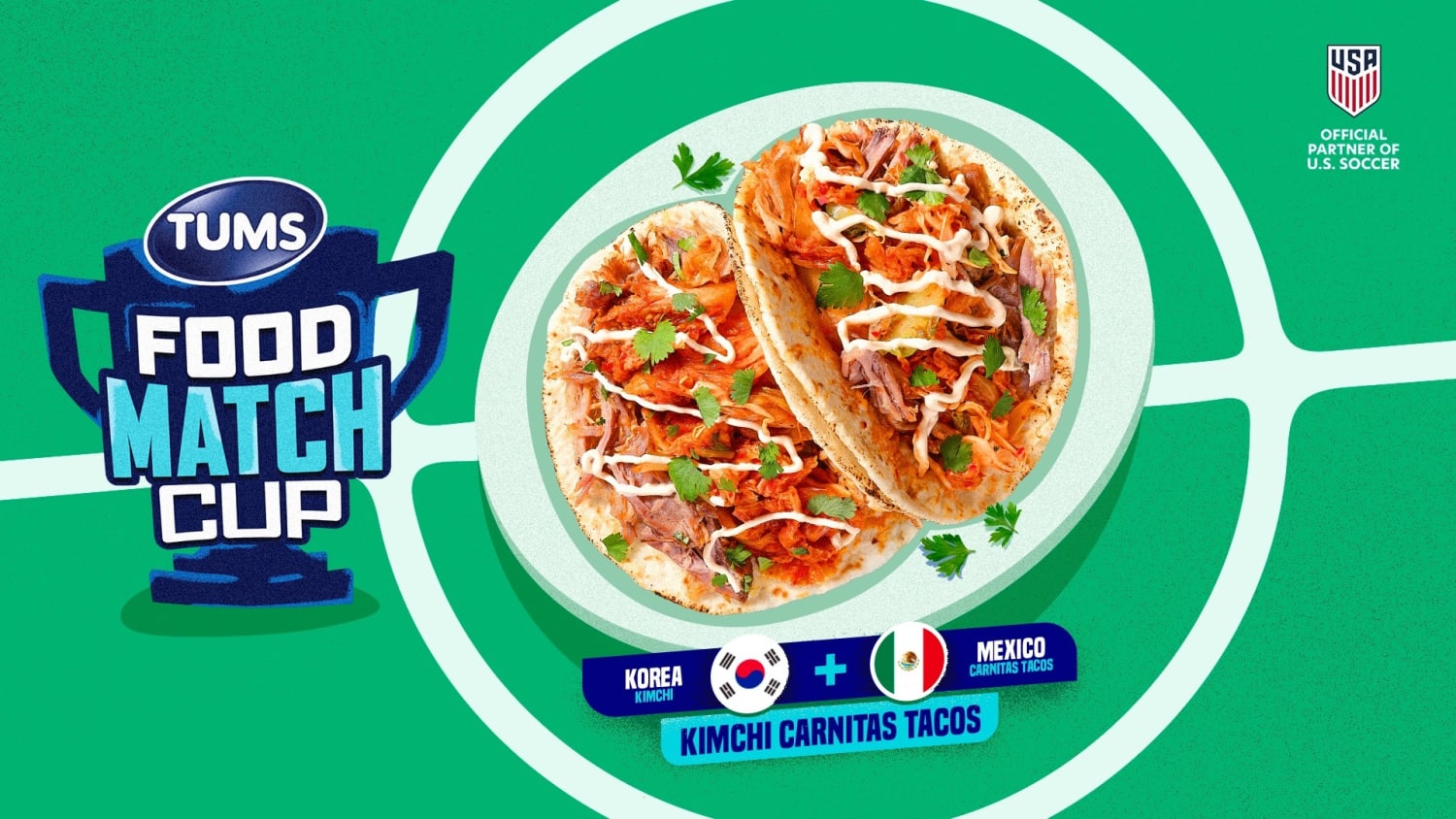 Image of the Kimchi Carnitas Tacos for the TUM's Food Match Cup campaign
