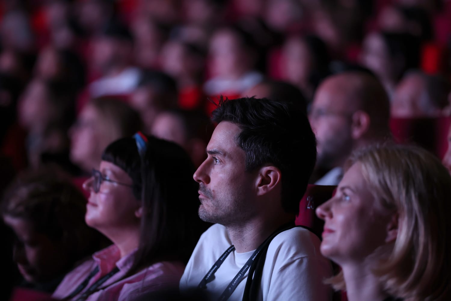 CANNES, FRANCE - JUNE 24: Members of the audience listen during the 'Who Carries the Fire?' on Day 3 of Cannes Lions 2026 on June 24, 2026 in Cannes, France. (Photo by Shane Anthony Sinclair/Getty Images for Cannes Lions)