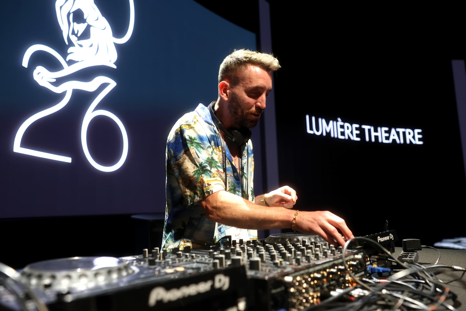 CANNES, FRANCE - JUNE 22: A DJ performs onstage during the CMOTY at the Lumiere on Day 1 of Cannes Lions 2026 on June 22, 2026 in Cannes, France. (Photo by Shane Anthony Sinclair/Getty Images for Cannes Lions)