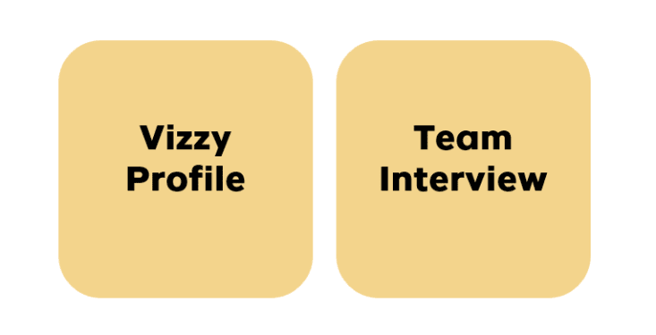 Step 1: Vizzy Profile, Step 2: Team Interview