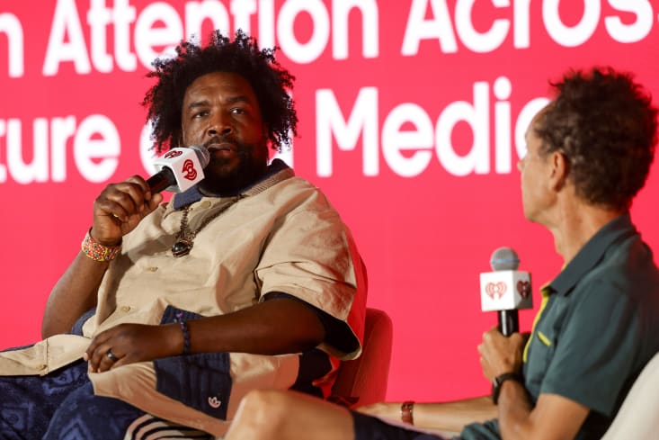 CANNES, FRANCE - JUNE 23: Questlove and Malcolm Gladwell speak during Unscripted: How Stories Earn Attention across Culture and Media on Day 2 of Cannes Lions 2026 on June 23, 2026 in Cannes, France. (Photo by Xavi Torrent/Getty Images for Cannes Lions)