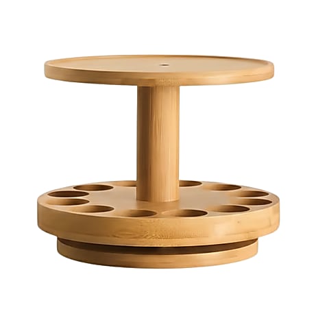 Kétszintes fa olajtartó állvány 