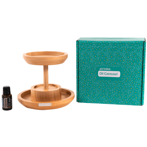 dōTERRA forgótálca esszenciális olajokhoz ajándék Vörös cédrussal