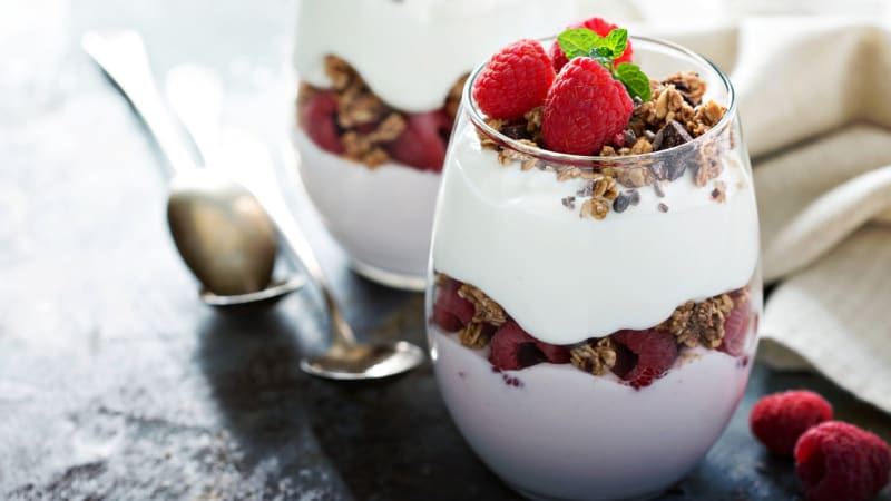 Málnás–kókuszos pohárkrém doTERRA Lime olajjal