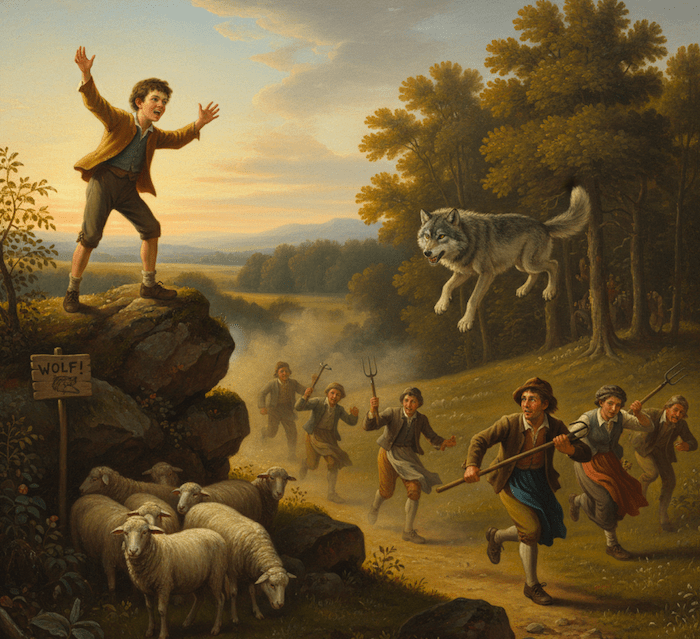 Illustration for The Boy Who Cried Wolf