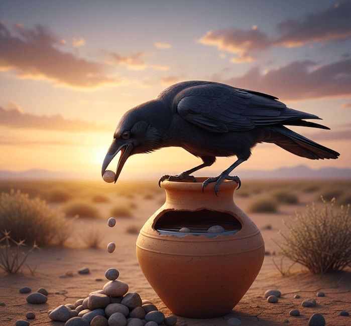 Illustration for The Thirsty Crow