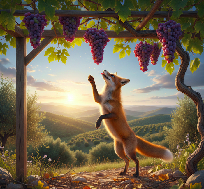 Illustration for The Fox and the Grapes
