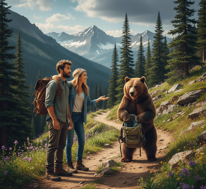 Illustration for Two Friends and the Bear