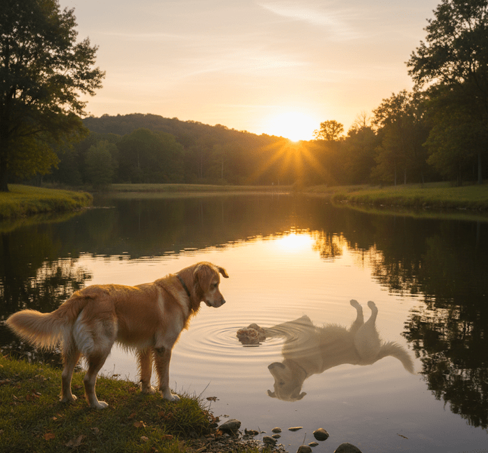 Illustration for The Dog and His Reflection