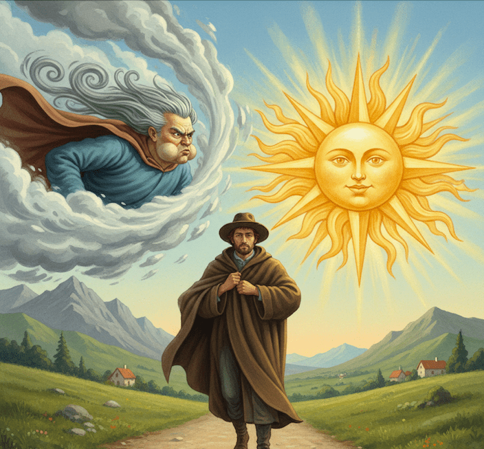 Illustration for The Wind and the Sun
