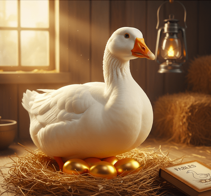 Illustration for The Goose with the Golden Eggs: Another Telling