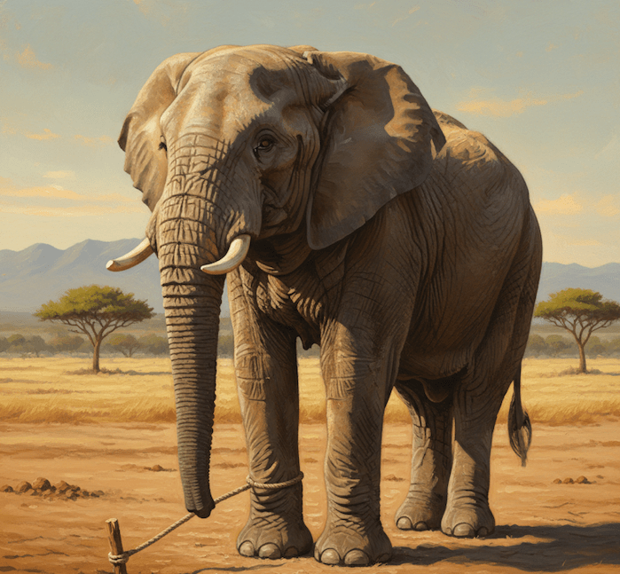Illustration for The Elephant and the Rope