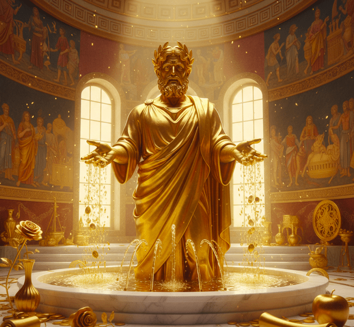 Illustration for King Midas and the Golden Touch