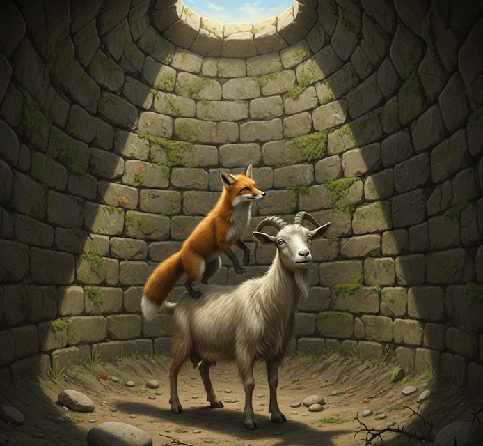 Illustration for The Fox and the Goat