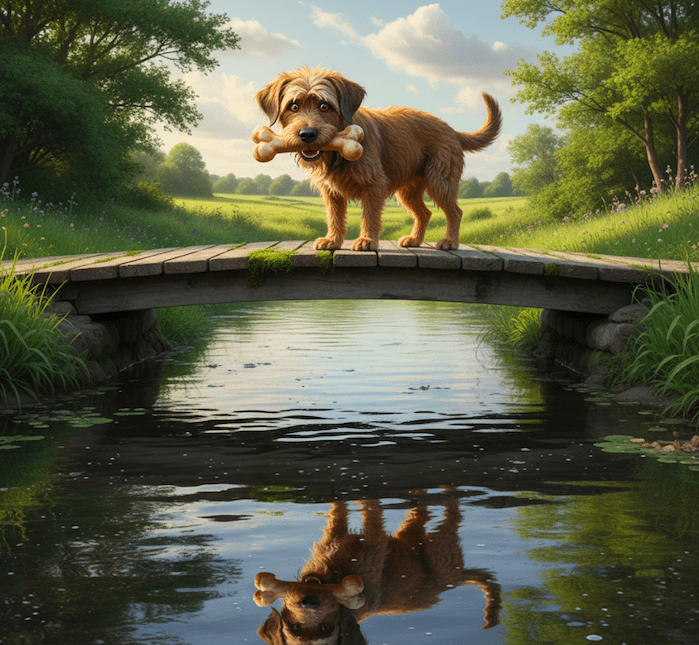 Illustration for The Greedy Dog