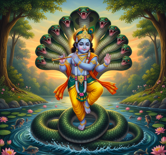 Illustration for Krishna and Kaliya