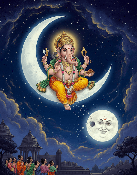 Illustration for Ganesha and the Moon