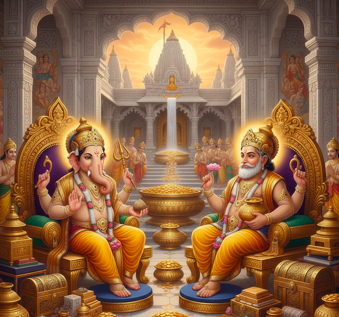 Illustration for Ganesha and Kubera’s Feast