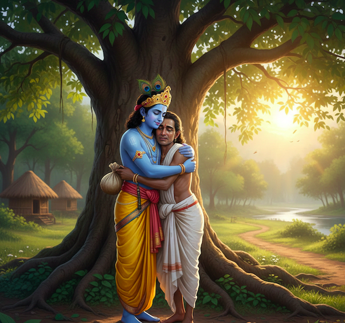 Illustration for Krishna and Sudama