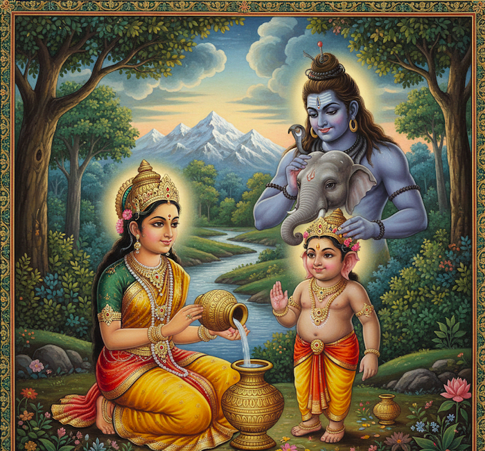 Illustration for How Ganesha Received an Elephant’s Head