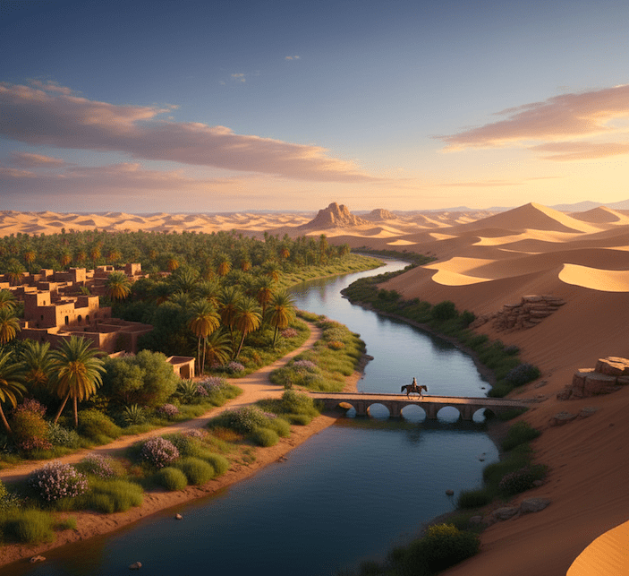 Illustration for The River and the Desert