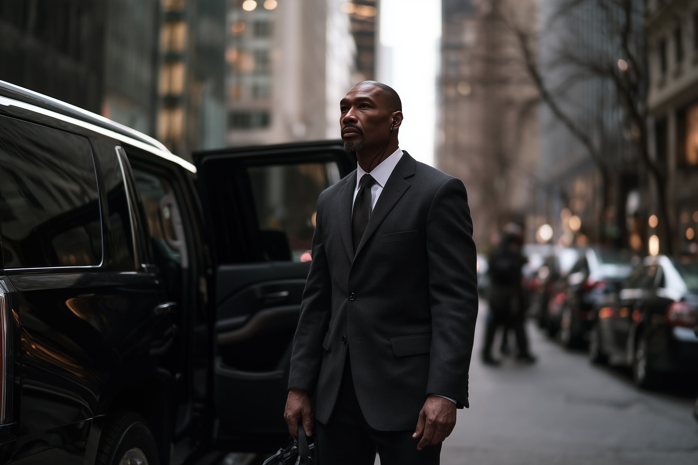 Professional chauffeur security detail