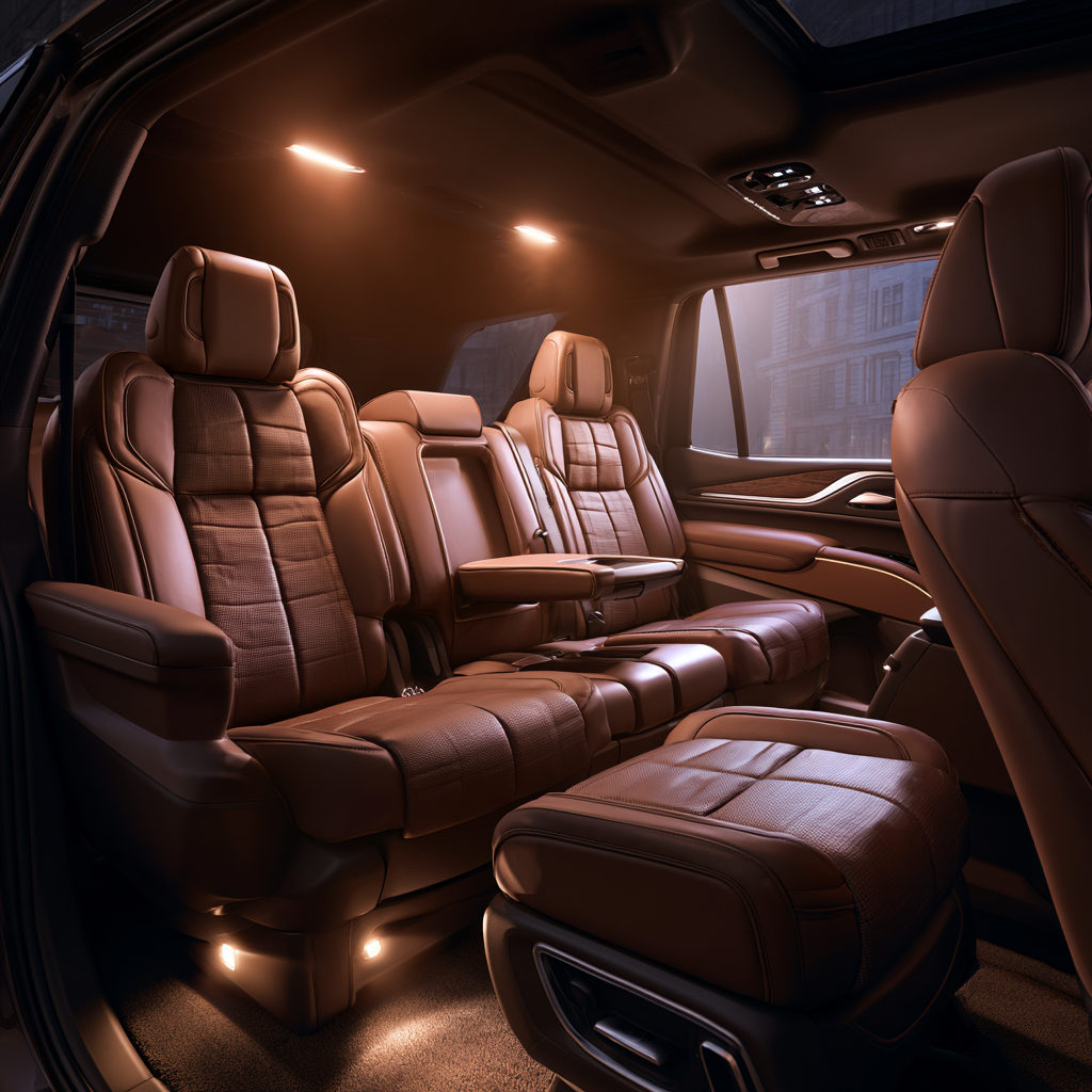 Luxury executive SUV interior with premium leather seating