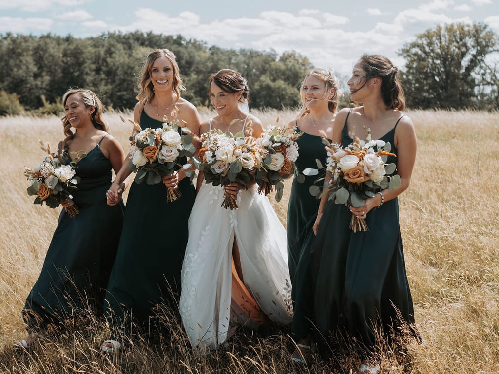 Bride and bridesmaids