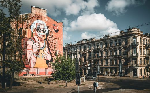 Instantánea del barrio Stoties rajonas (Station District)