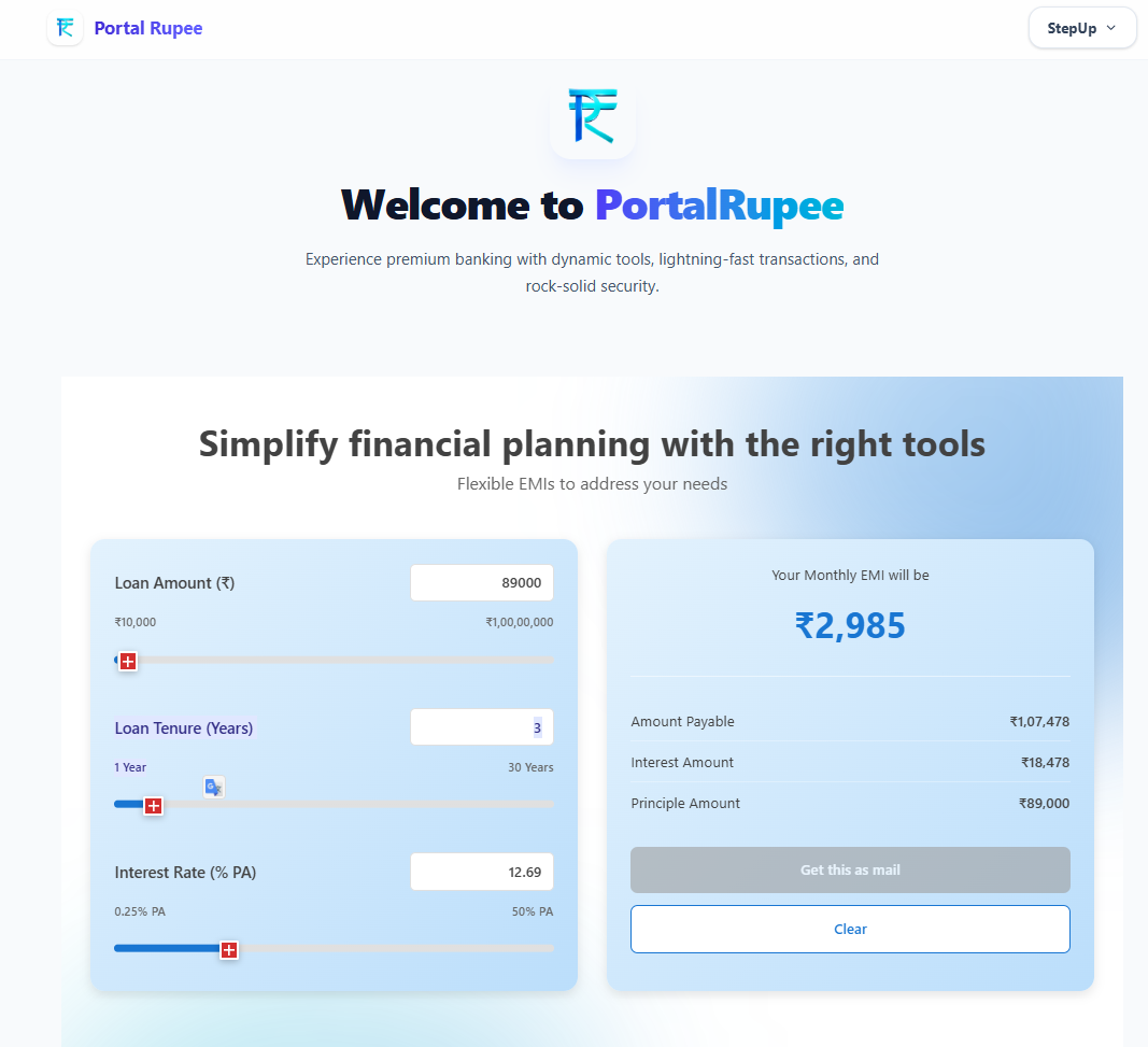 PortalRupee -- Secure Banking Platform