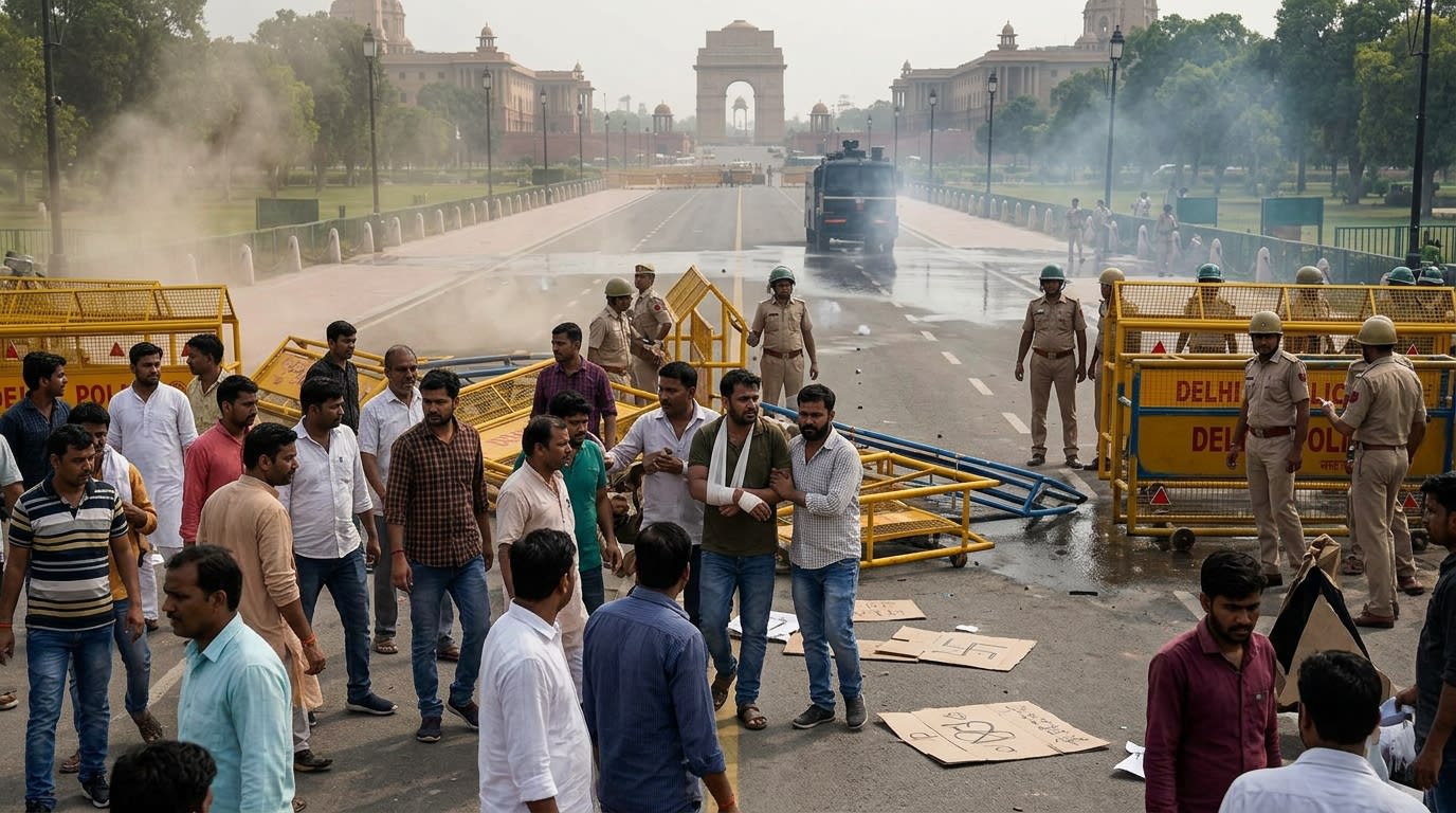 Delhi Protest: Clashes Erupt During CJP March to Parliament; Over 170 Injured, Dozens Detained