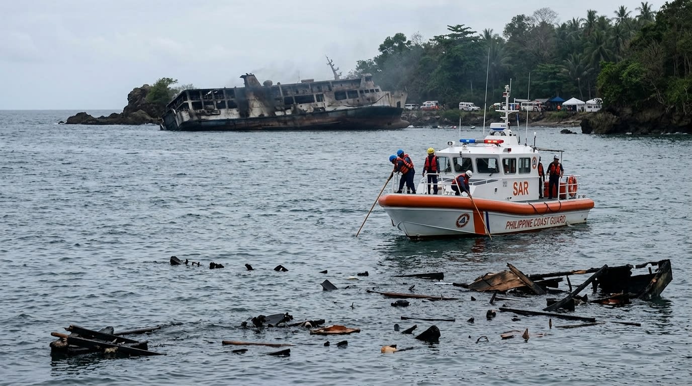Philippines Ferry Fire: Death Toll Climbs to 76, Search for 13 Missing Continues