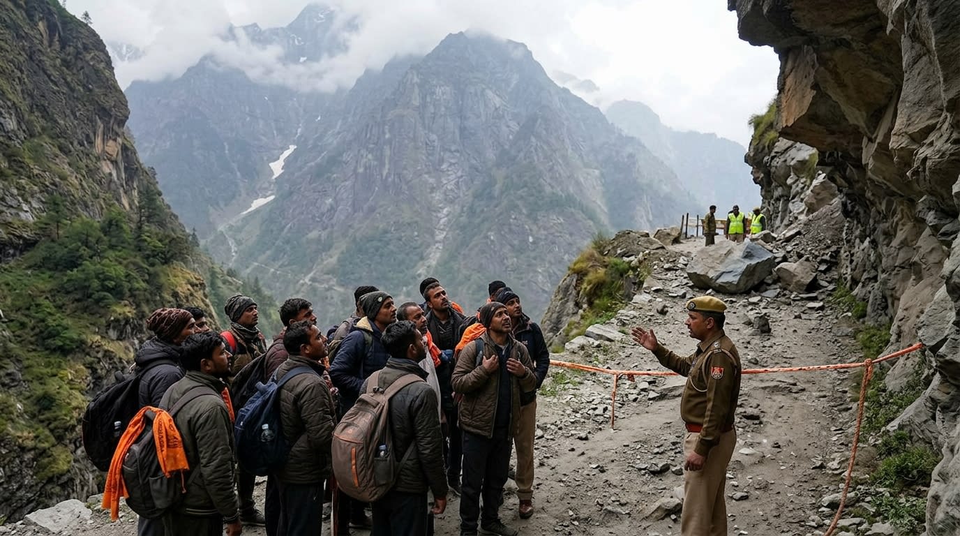 Kedarnath Yatra Halted After Pilgrim Dies in Boulder Fall Near Cheerbasa